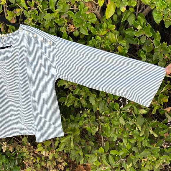 EUC Madewell Striped Convertible Cold Shoulder Top - Picture 6 of 8